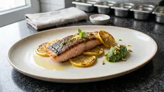 Gegrillte Lachsforelle mit Zitrone – dazu ein schnelles Minz-Pesto mit Pinienkernen