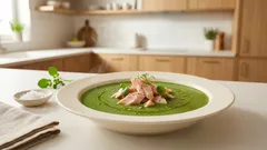 Brunnenkressesuppe mit Räucherforelle – cremig, pfeffrig und in 30 Minuten fertig