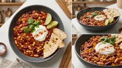 Chili sin Carne: würzig, schnell gekocht – mit Limette, Joghurt und knusprigen Tortillas