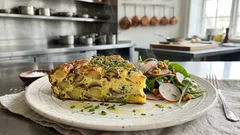 Kartoffel-Frittata mit Pilzen & Spinat – im Ofen goldbraun und wunderbar saftig