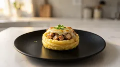 Kartoffel-Nester mit Hähnchen und Käse: einfaches Ofengericht mit Restaurant-Vibe