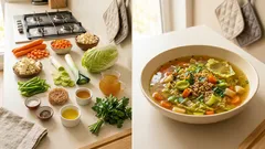 Gemüsesuppe mit Chinakohl und Buchstabennudeln – schnell, mild und richtig sättigend