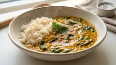 Spinat-Linsen-Dal mit Kokosmilch: cremig-würzig in 20 Minuten