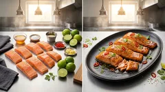 Ofenlachs mit Honig-Chili-Glasur: in 7 Minuten saftig – mit Limette serviert