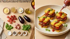 Polenta statt Pasta: Mediterrane Lasagne-Türmchen mit Aubergine und Tomaten